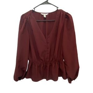 Nine West Deep Red Blouse
